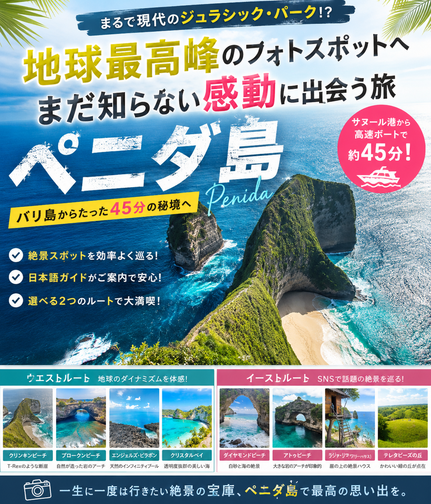 まだ知らない感動を探しに！地球最高峰のフォトスポット、バリの奥座敷ペニダ島へ。